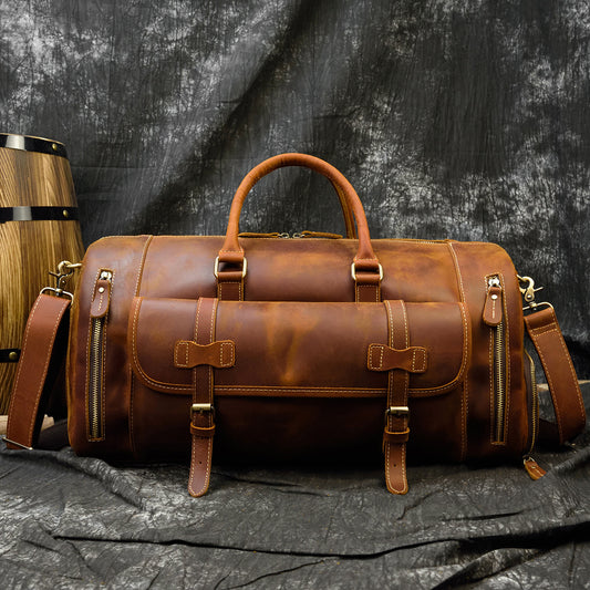 Men's Leather Traveling Large Capacity Cowhide With Travel Bags