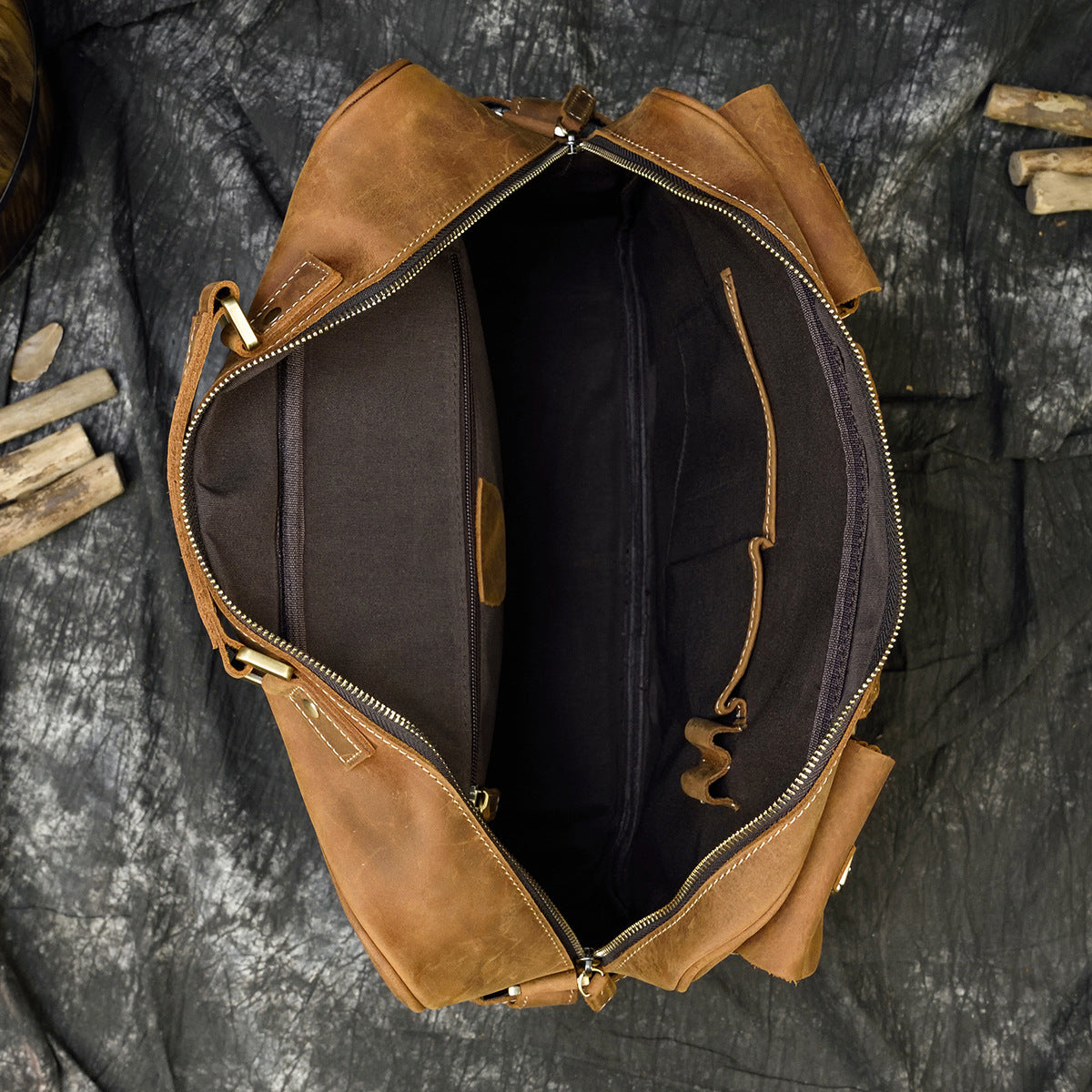 Men's Retro Business First Layer Cowhide Leather Bags