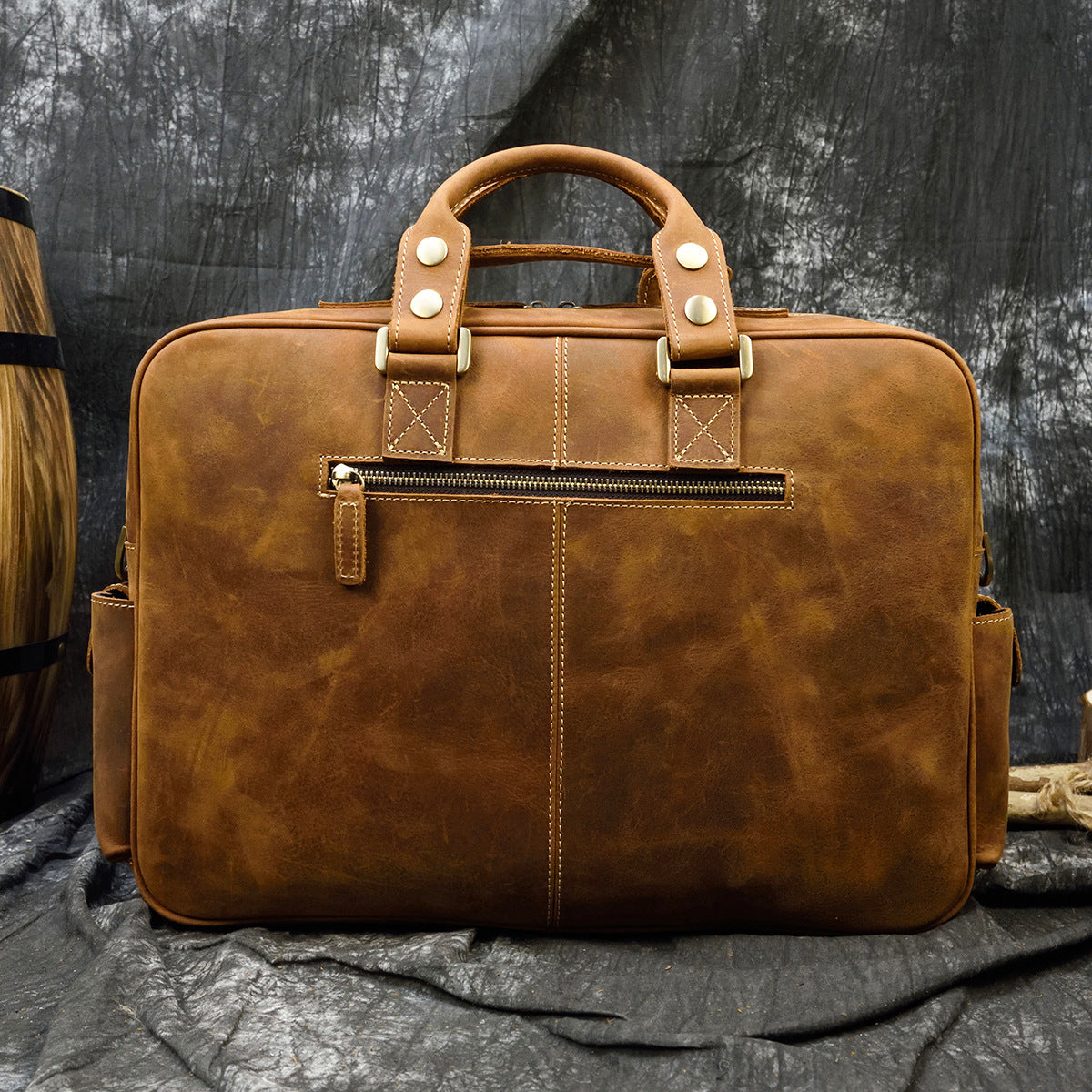 Men's Retro Business First Layer Cowhide Leather Bags