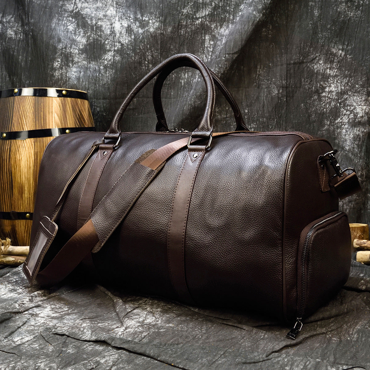 Versatile Unique First Layer Cowhide Fitness Travel Bags