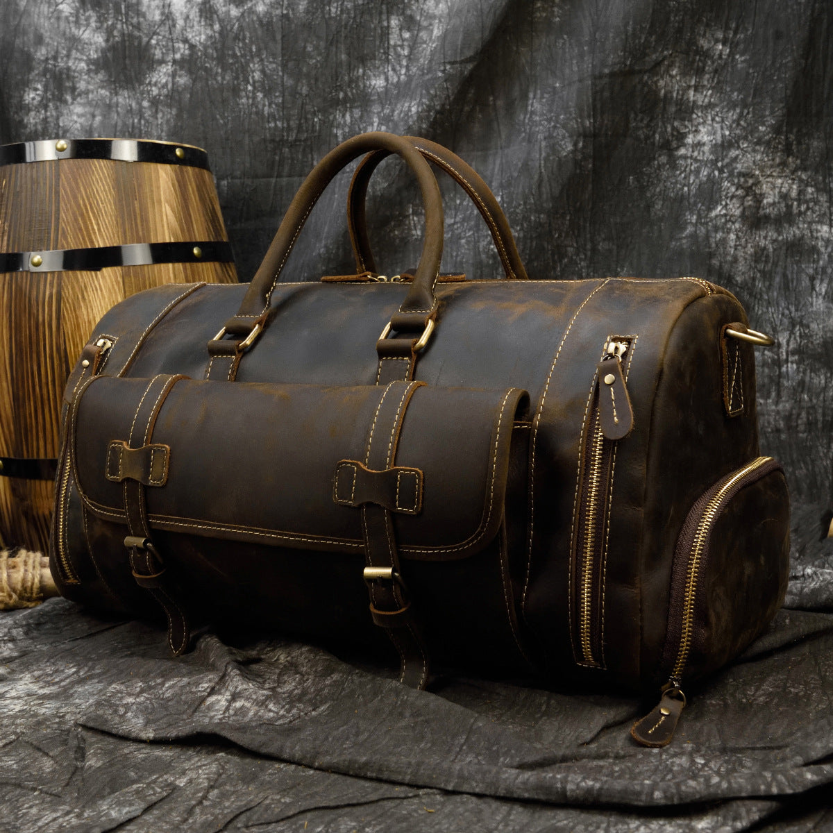 Men's Leather Traveling Large Capacity Cowhide With Travel Bags