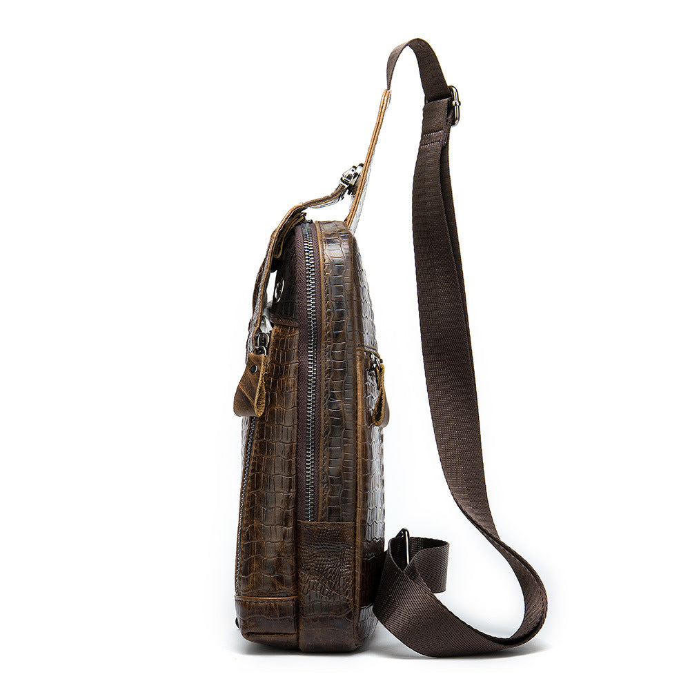 Men's Pattern Genuine Leather Large Capacity First Bags