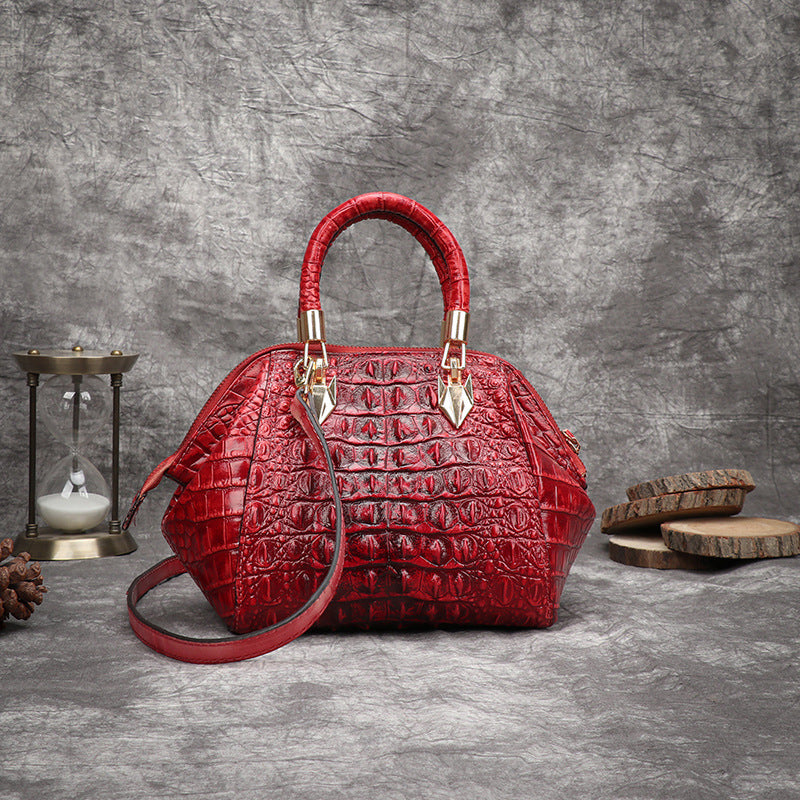 Women's Live Vintage Leather Vegetable Tanned Large Shoulder Bags
