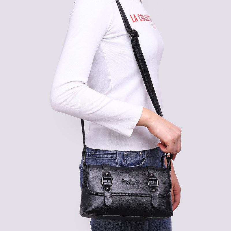 Women's Leather Mini Cowhide Korean Style Mom Crossbody Bags