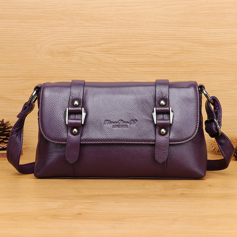 Women's Leather Mini Cowhide Korean Style Mom Crossbody Bags