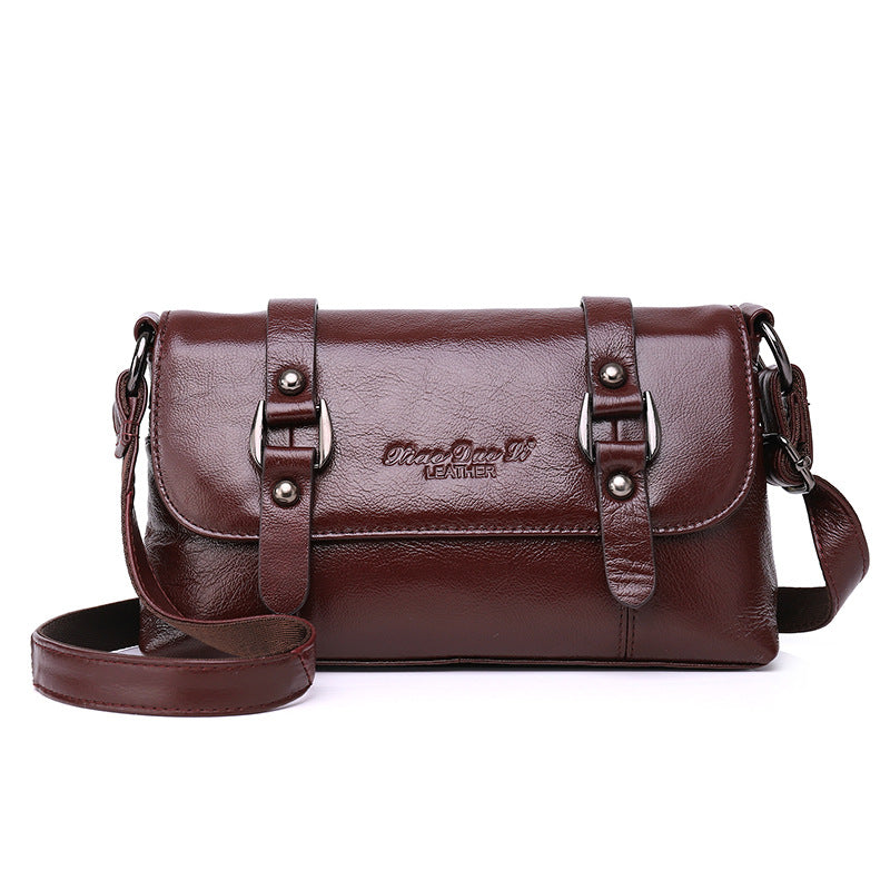 Women's Leather Mini Cowhide Korean Style Mom Crossbody Bags
