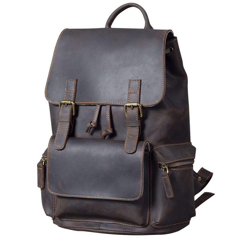 Women's & Men's & Retro Crazy Horse Leather Classic Backpacks