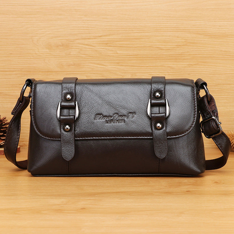 Women's Leather Mini Cowhide Korean Style Mom Crossbody Bags