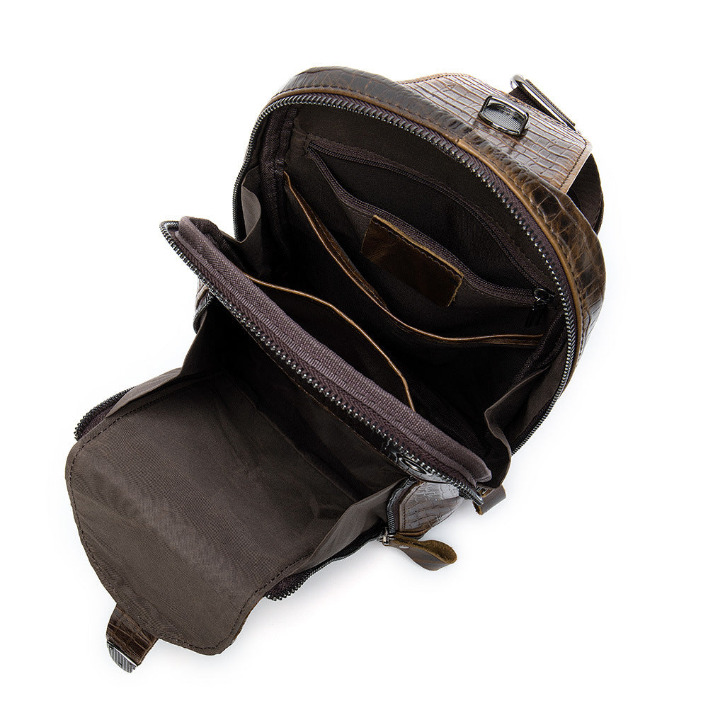 Men's Pattern Genuine Leather Large Capacity First Bags