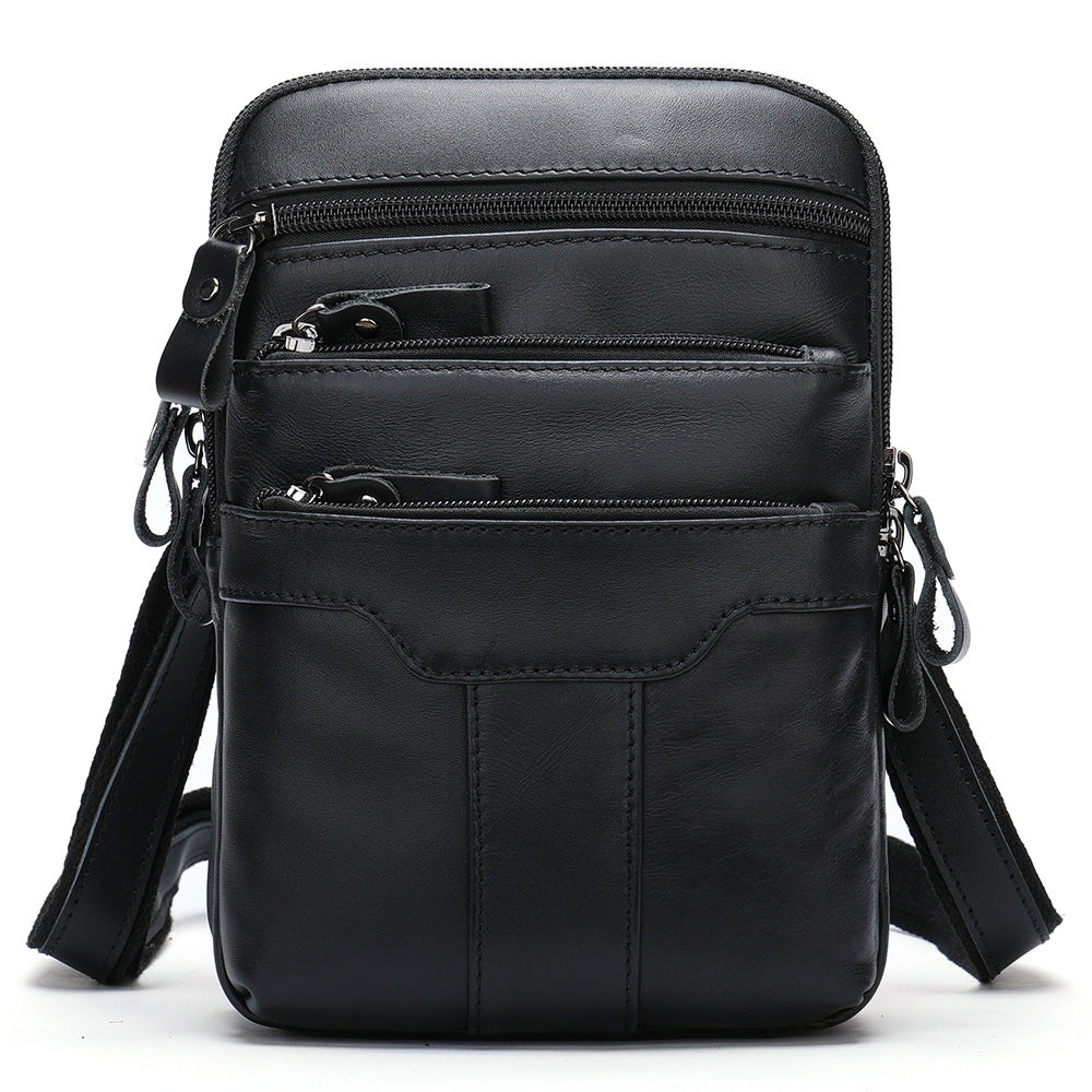 Men's Genuine Leather Cell Business Cowhide Men's Waist Packs