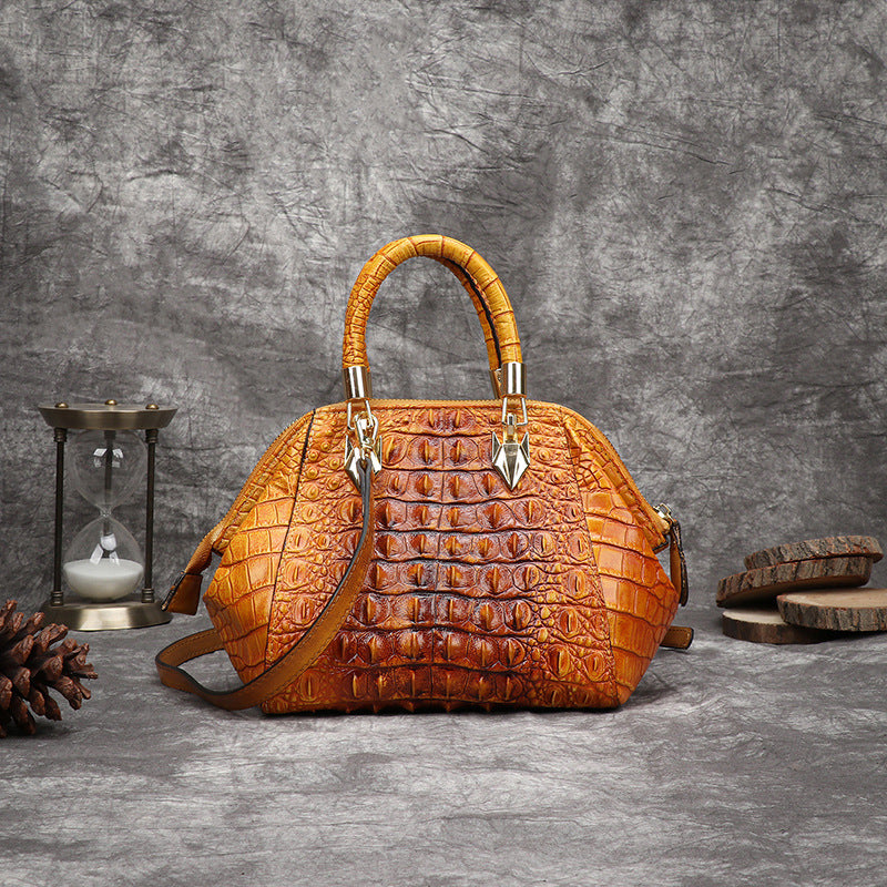 Women's Live Vintage Leather Vegetable Tanned Large Shoulder Bags