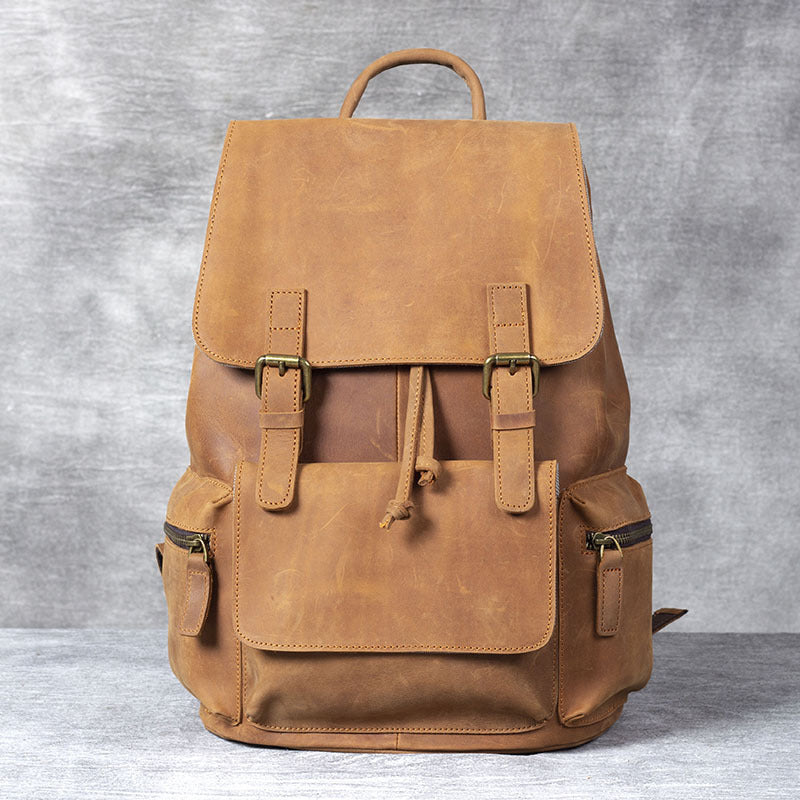 Women's & Men's & Retro Crazy Horse Leather Classic Backpacks