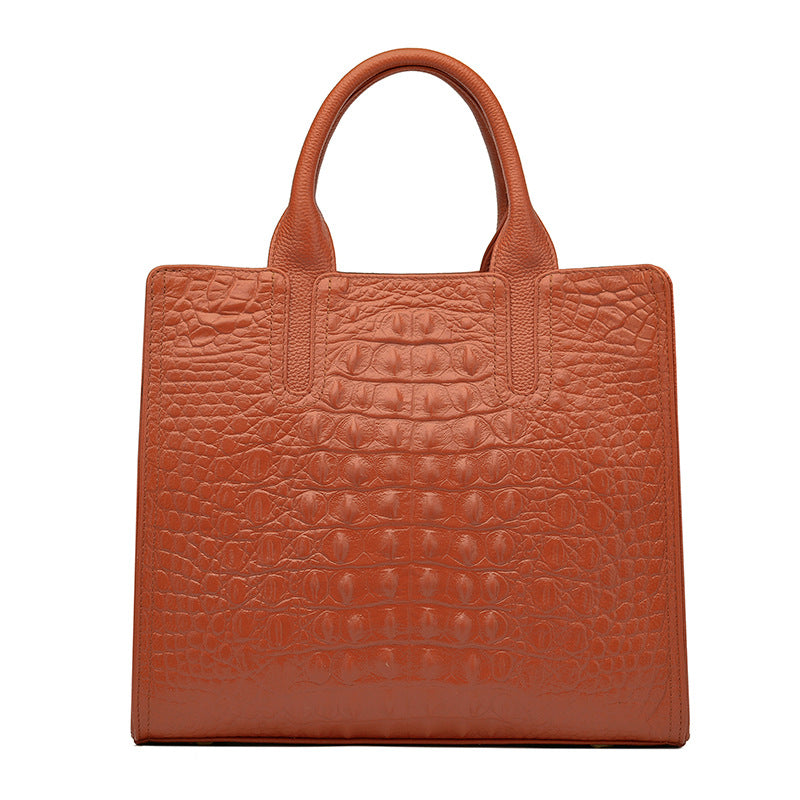 Women's Fashion First Layer Cowhide Crocodile Pattern Handbags