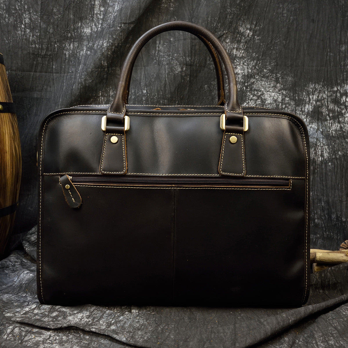 Men's Crazy Horse Leather Vintage Commuter Computer Men's Briefcases