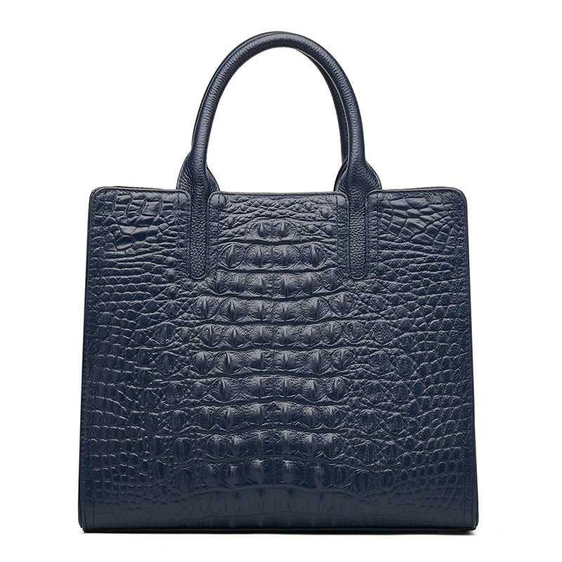 Women's Fashion First Layer Cowhide Crocodile Pattern Handbags