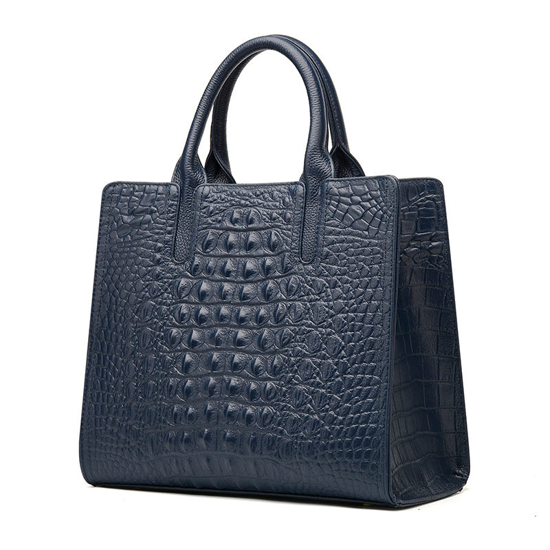 Women's Fashion First Layer Cowhide Crocodile Pattern Handbags