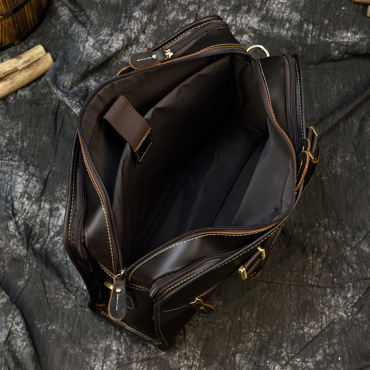 Men's Crazy Horse Leather Vintage Commuter Computer Men's Briefcases