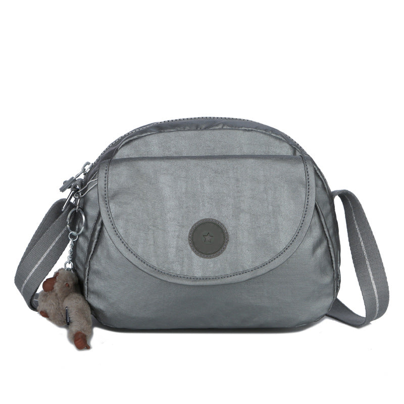 Women's Fashion Nylon Round Flap Mini Shoulder Bags