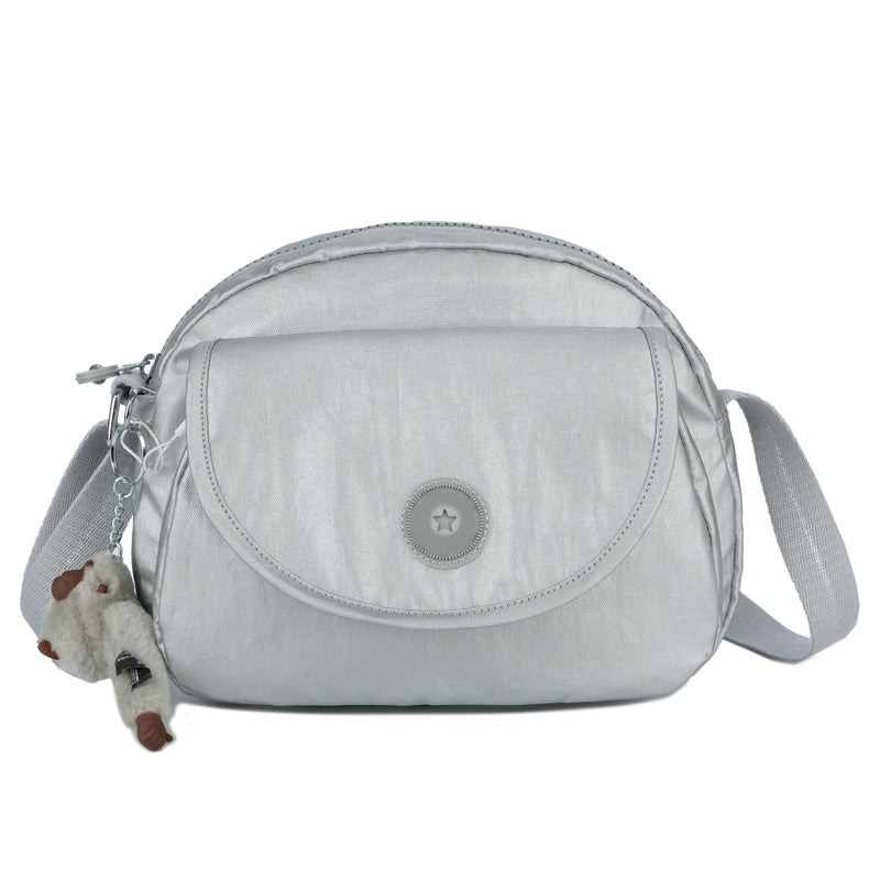 Women's Fashion Nylon Round Flap Mini Shoulder Bags