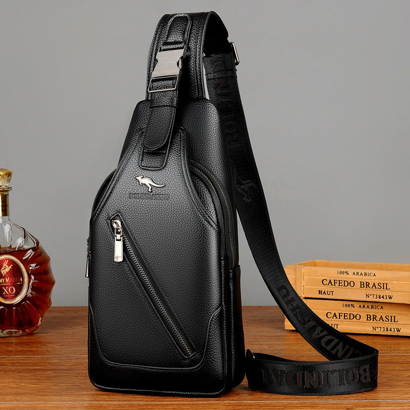 Men's Attractive Creative First Layer Cowhide Men's Chest Bags