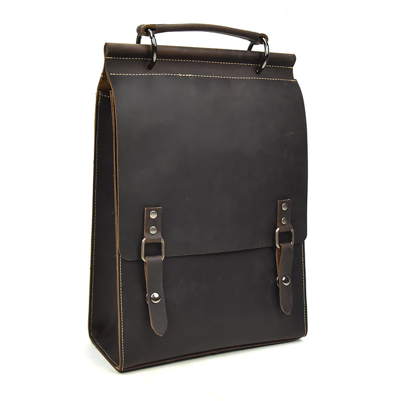 Women's Genuine Leather Crazy Horse Unisex Cowhide Backpacks
