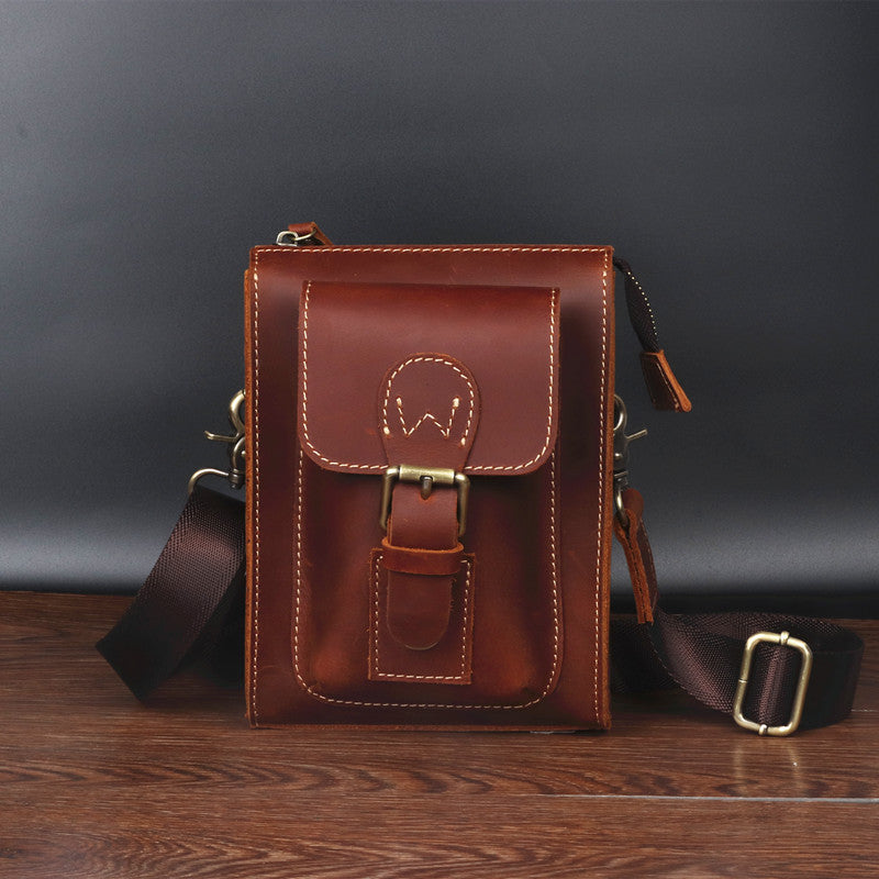 Men's Vertical Retro For Top Layer Crazy Men's Shoulder Bags