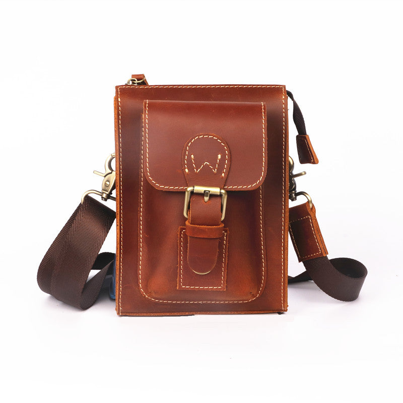 Men's Vertical Retro For Top Layer Crazy Men's Shoulder Bags