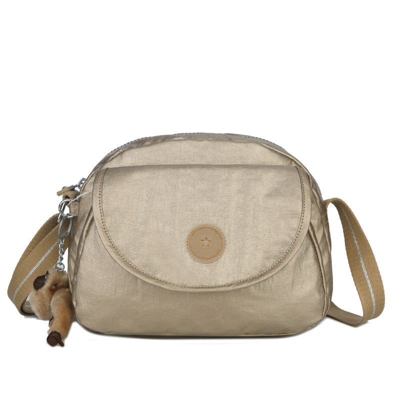 Women's Fashion Nylon Round Flap Mini Shoulder Bags
