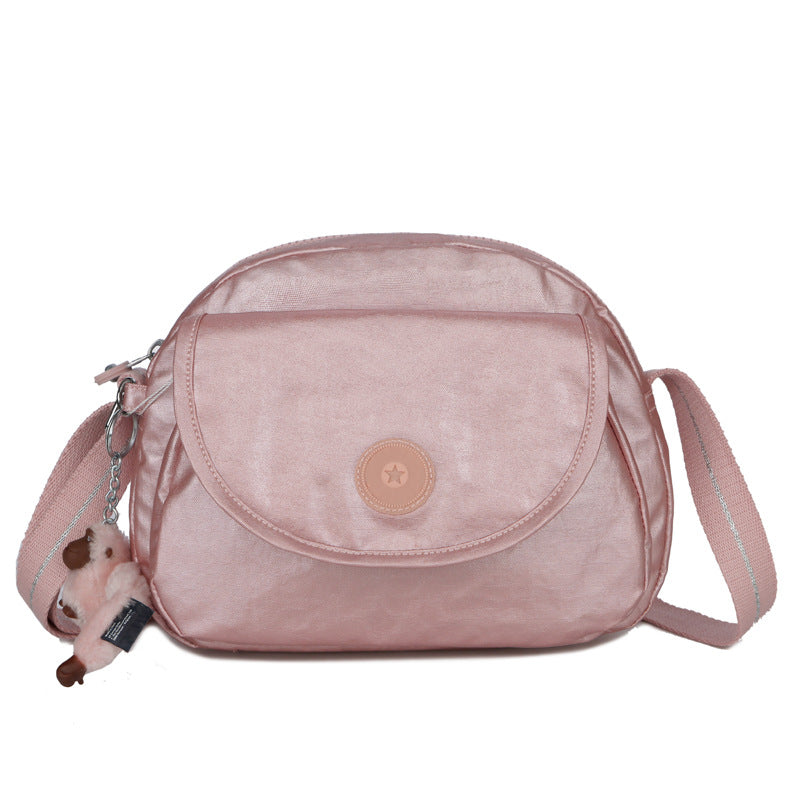 Women's Fashion Nylon Round Flap Mini Shoulder Bags