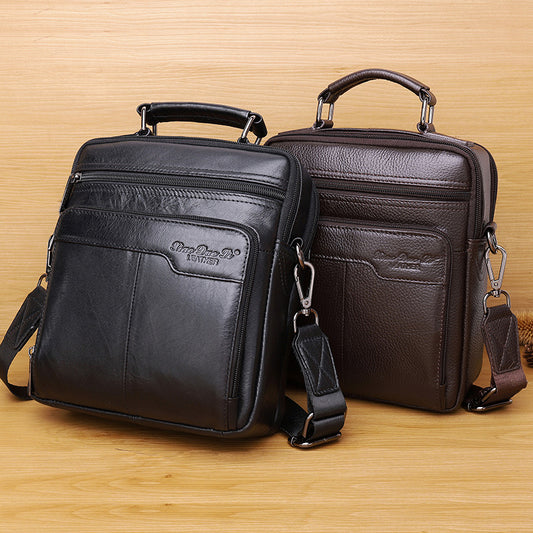 Men's Genuine Leather First Layer Cowhide Business Men's Shoulder Bags