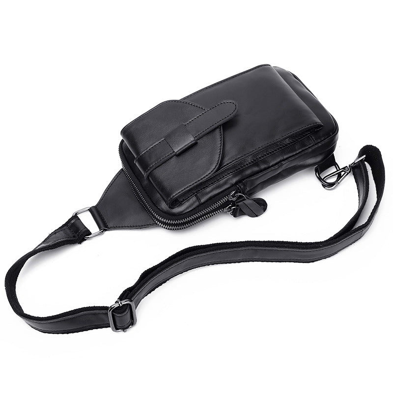 Men's Genuine Leather Retro Slanted Mini Cell Men's Chest Bags