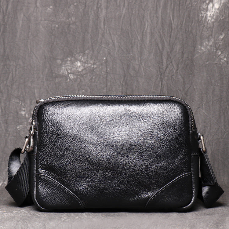 Women's & Men's & Leather First Layer Cowhide College Men's Shoulder Bags