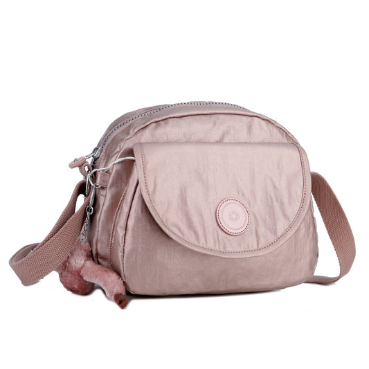 Women's Fashion Nylon Round Flap Mini Shoulder Bags