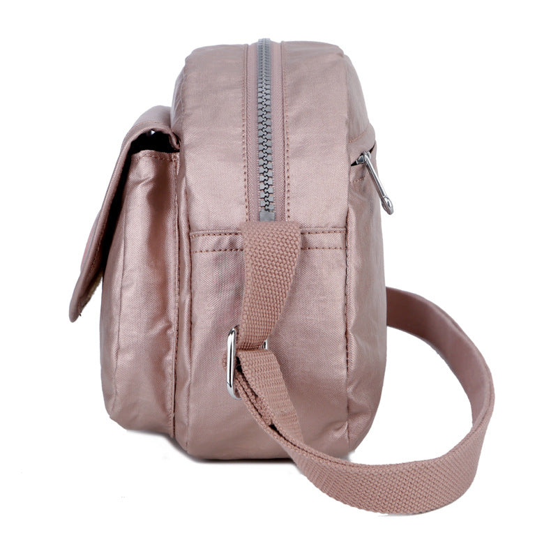 Women's Fashion Nylon Round Flap Mini Shoulder Bags