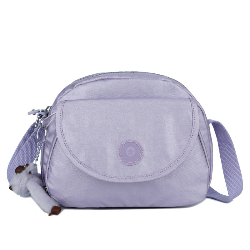 Women's Fashion Nylon Round Flap Mini Shoulder Bags