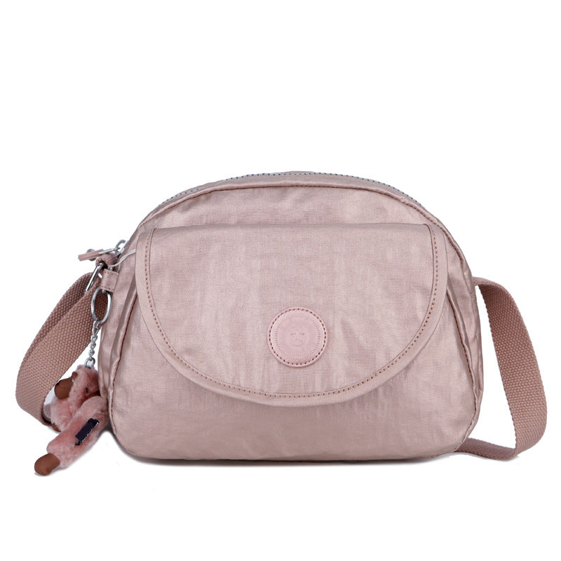 Women's Fashion Nylon Round Flap Mini Shoulder Bags