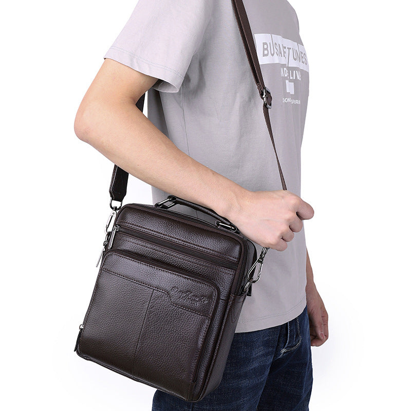 Men's Genuine Leather First Layer Cowhide Business Men's Shoulder Bags