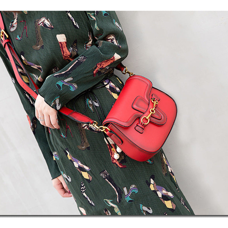 Women's Trendy Durable Retro Strap Saddle Crossbody Bags