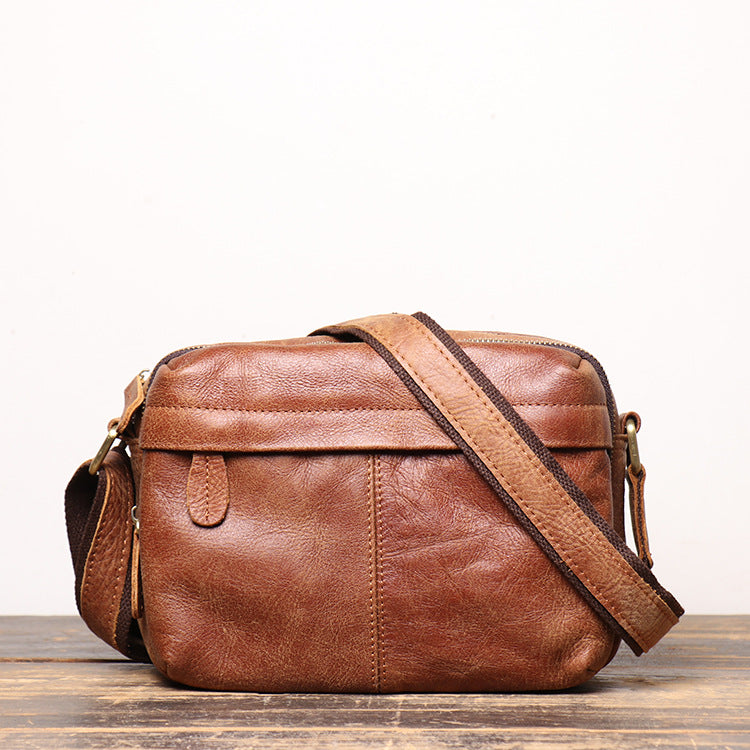 Women's & Men's & Retro Fashion First Layer Cowhide Men's Shoulder Bags