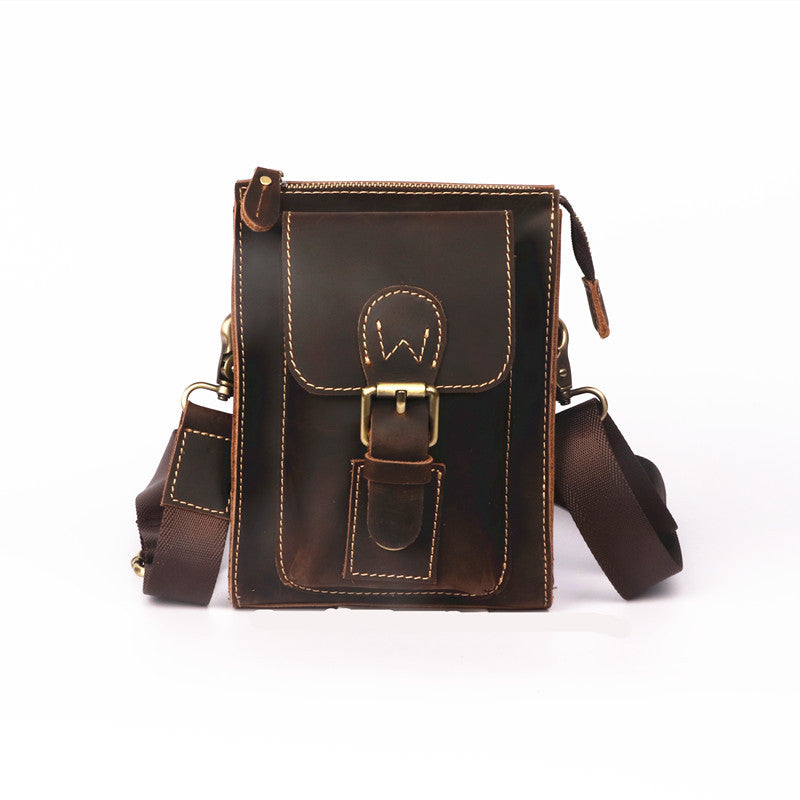 Men's Vertical Retro For Top Layer Crazy Men's Shoulder Bags