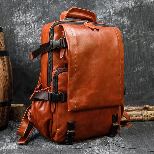 Women's & Men's & Clearance Vintage First Layer Cowhide Backpacks