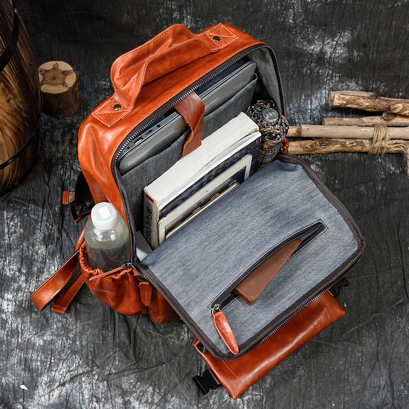 Women's & Men's & Clearance Vintage First Layer Cowhide Backpacks