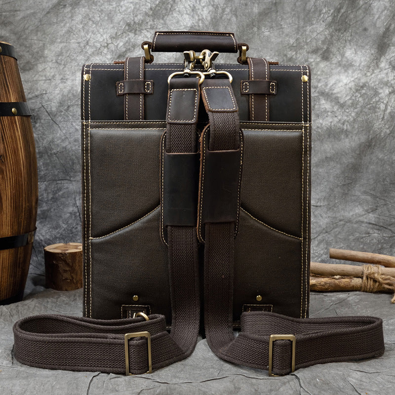 Men's Horse Leather Large Capacity First Layer Cowhide Backpacks