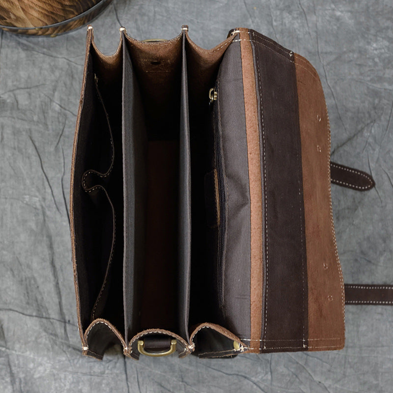 Men's Horse Leather Large Capacity First Layer Cowhide Backpacks