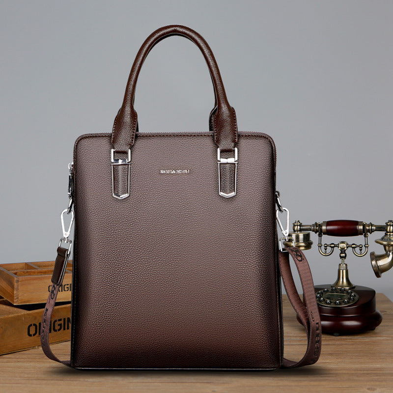 Men's Large Capacity Business Computer Authentic Leather Men's Handbags