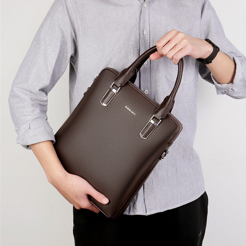 Men's Large Capacity Business Computer Authentic Leather Men's Handbags