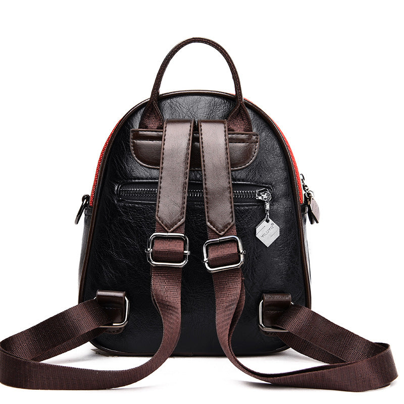 Women's Leather Spring Korean Fashion Woven Wide Backpacks