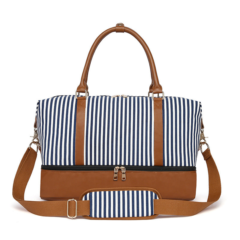 Women's Attractive Listing Striped Canvas Outer Travel Bags