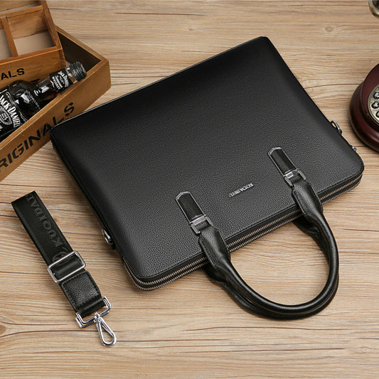 Men's Large Capacity Business Computer Authentic Leather Men's Handbags