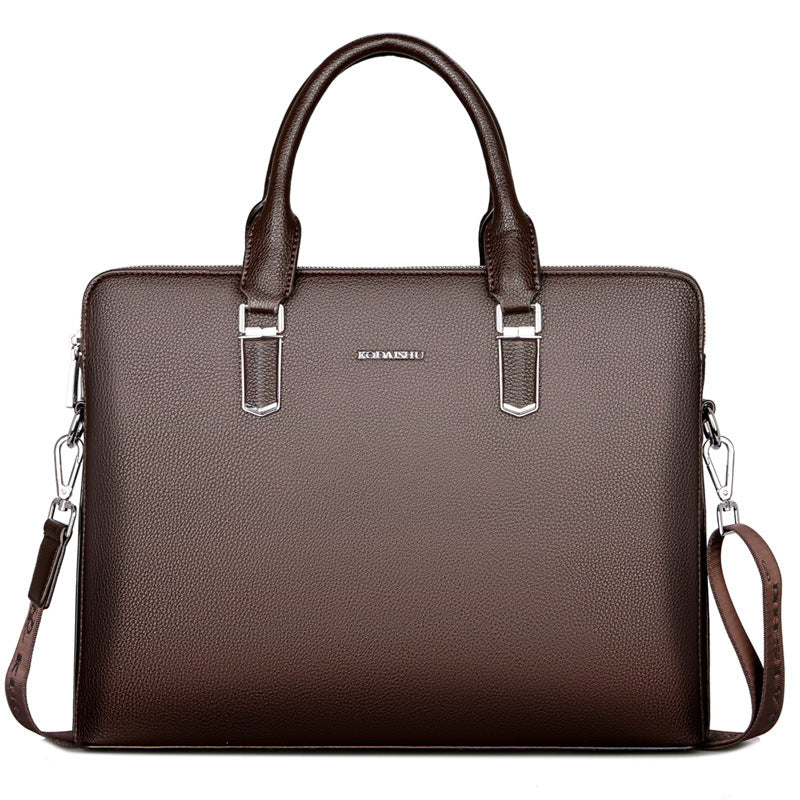 Men's Large Capacity Business Computer Authentic Leather Men's Handbags